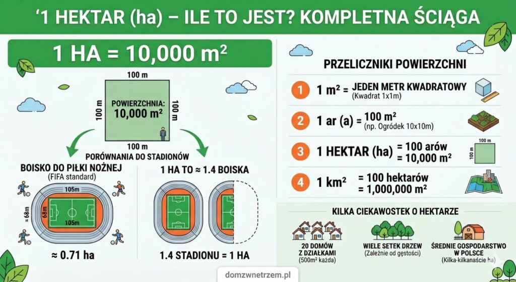 1 ha ile to m2 - infografika