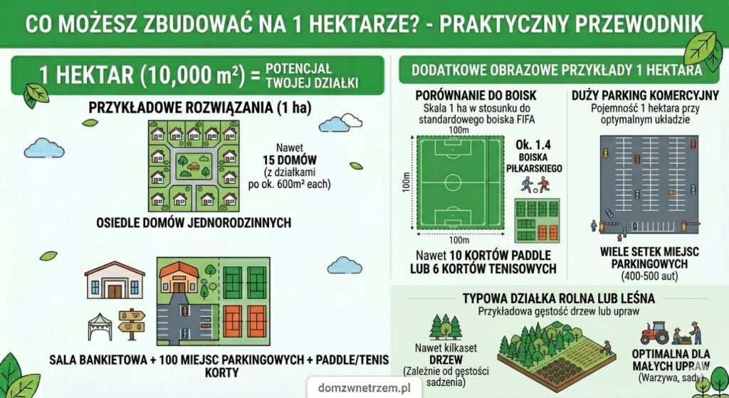 co możesz zbudować na 1 hektarze? Infografika