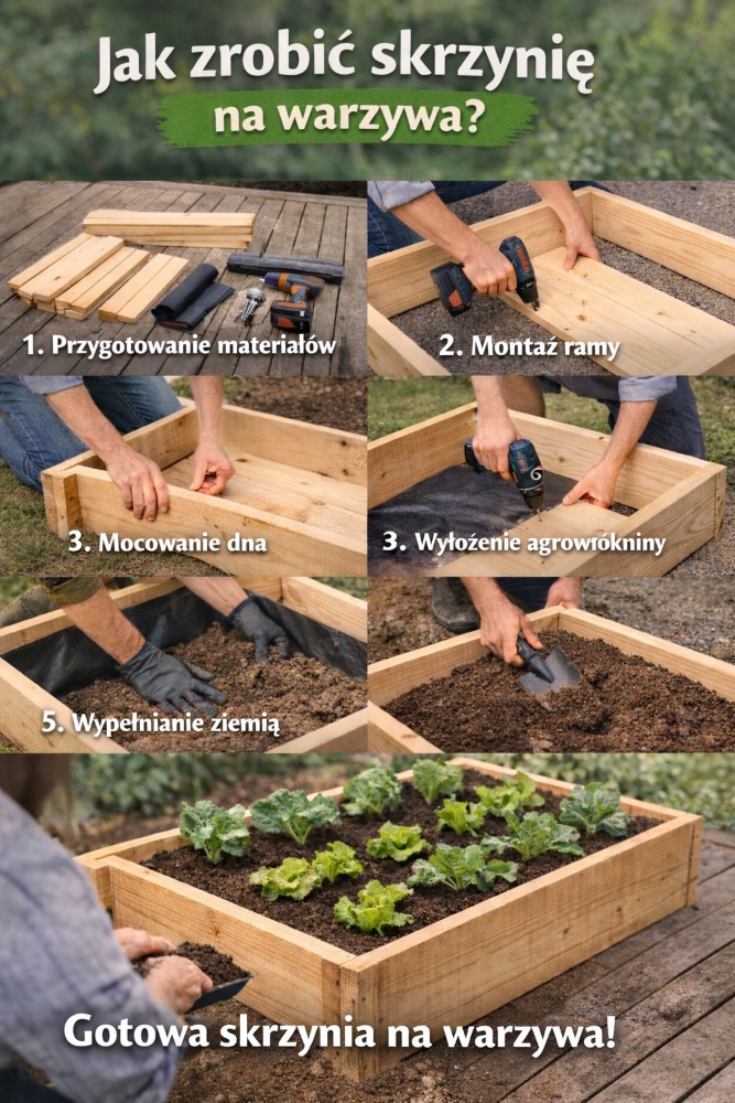 instrukcja jak zrobić skrzynie na warzywa