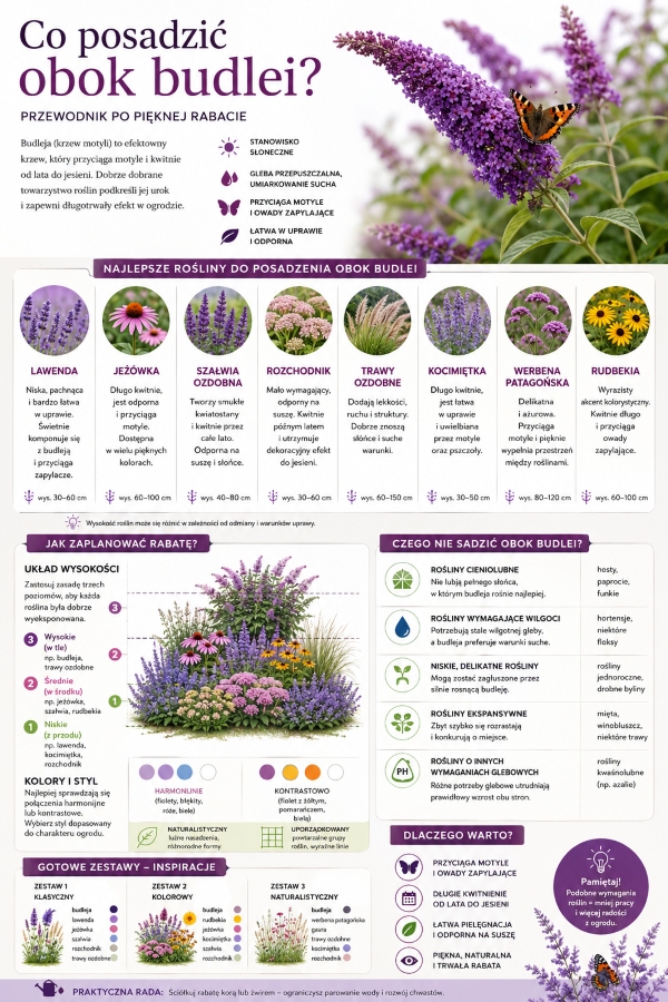 co posadzić obok budlei - infografika