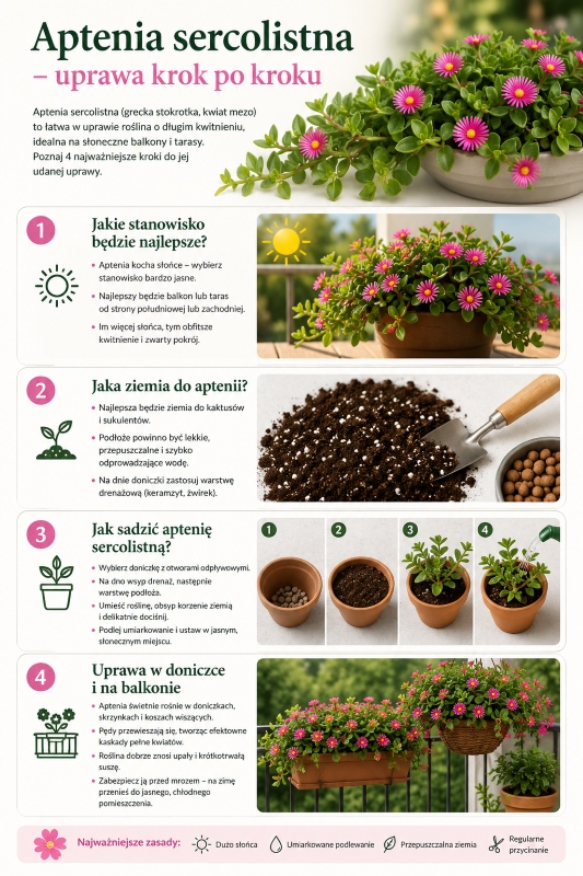 aptenia sercolistna uprawa - infografika