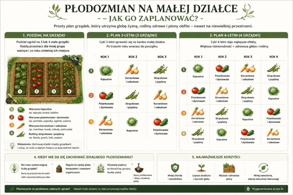 Co po czym siać na działce - infografika