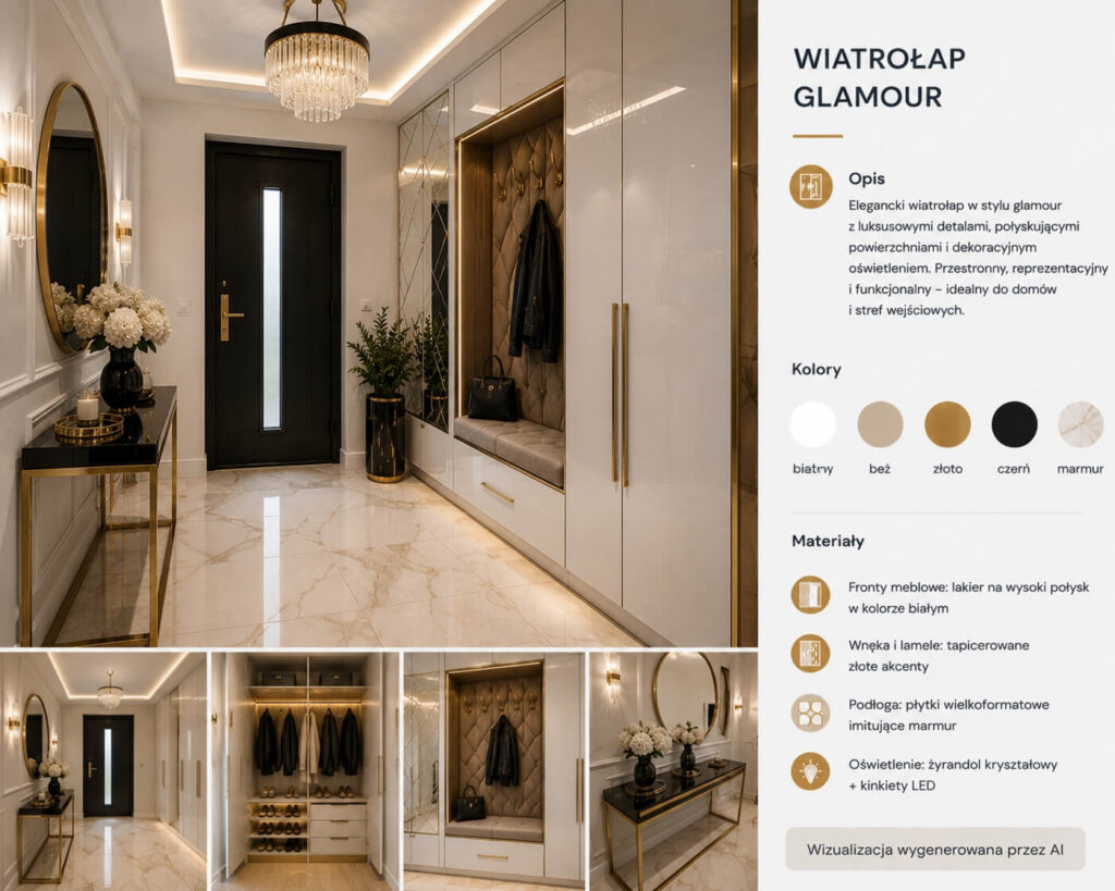 wiatrołap w stylu glamour