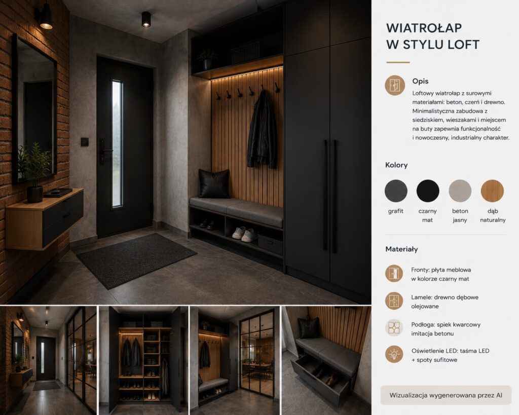 wiatrołap w stylu loft - aranżacja
